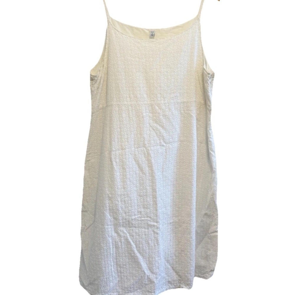Vintage Gap Y2K White Eyelet Lined Prairie Dress Cottage Core XL